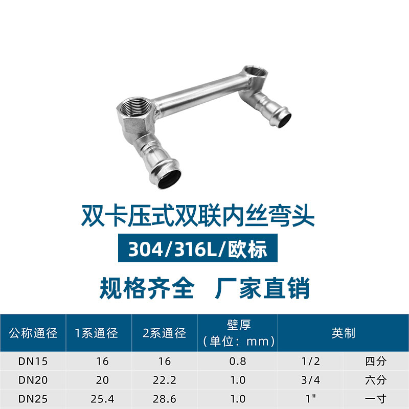 雙卡壓式雙聯(lián)內絲彎頭